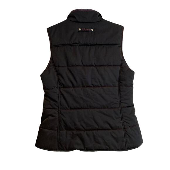 Ariat Black Soft Shell Fitted Polyester Full Zip Outdoors Puffy Vest Size Medium - Picture 3 of 16